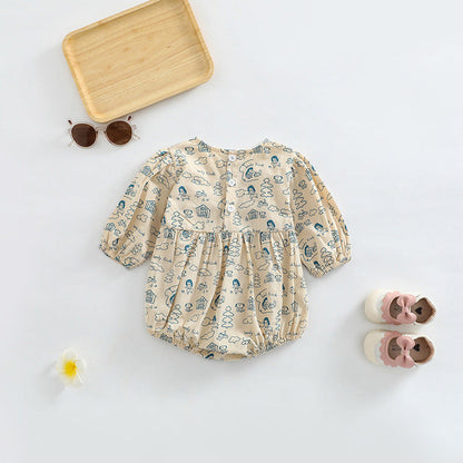 MyKids-USA® Baby Girl Cartoon Pattern Soft Cotton O-Neck Bodysuit