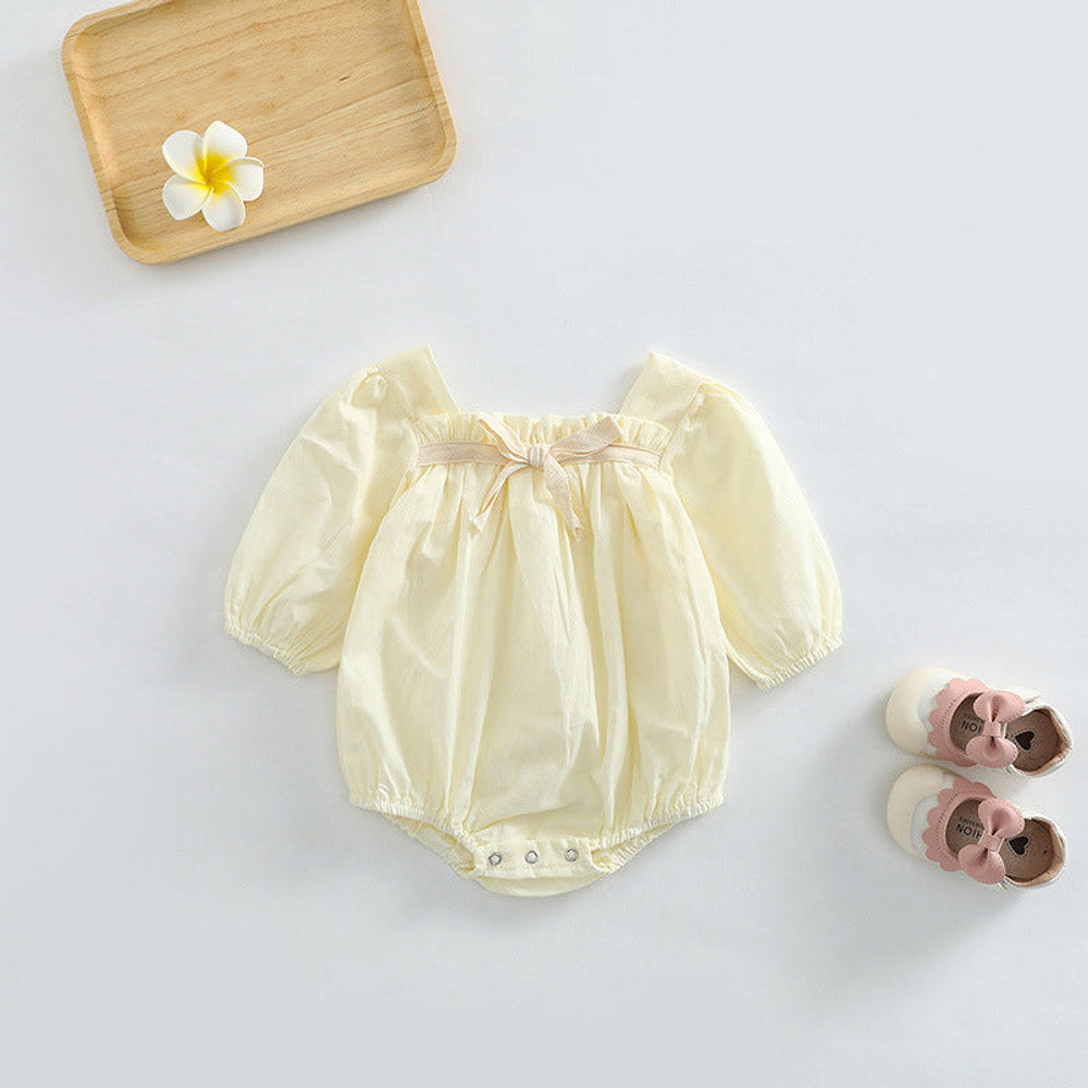 MyKids-USA® Baby Girl Ditsy Flower Pattern Or Solid Color Long Sleeve Bodysuit