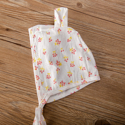 MyKids-USA® Baby Girl Floral Print Square Collar bodysuit With Hat