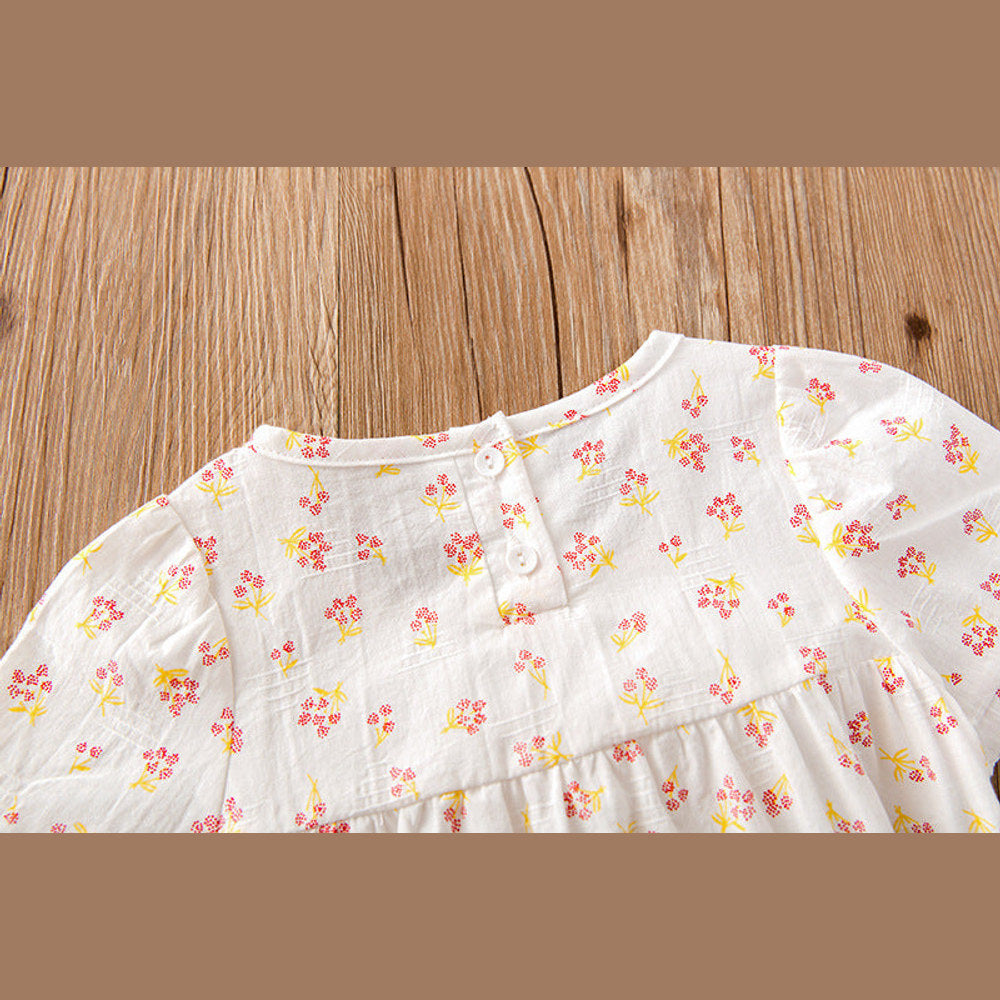 MyKids-USA® Baby Girl Floral Print Square Collar bodysuit With Hat