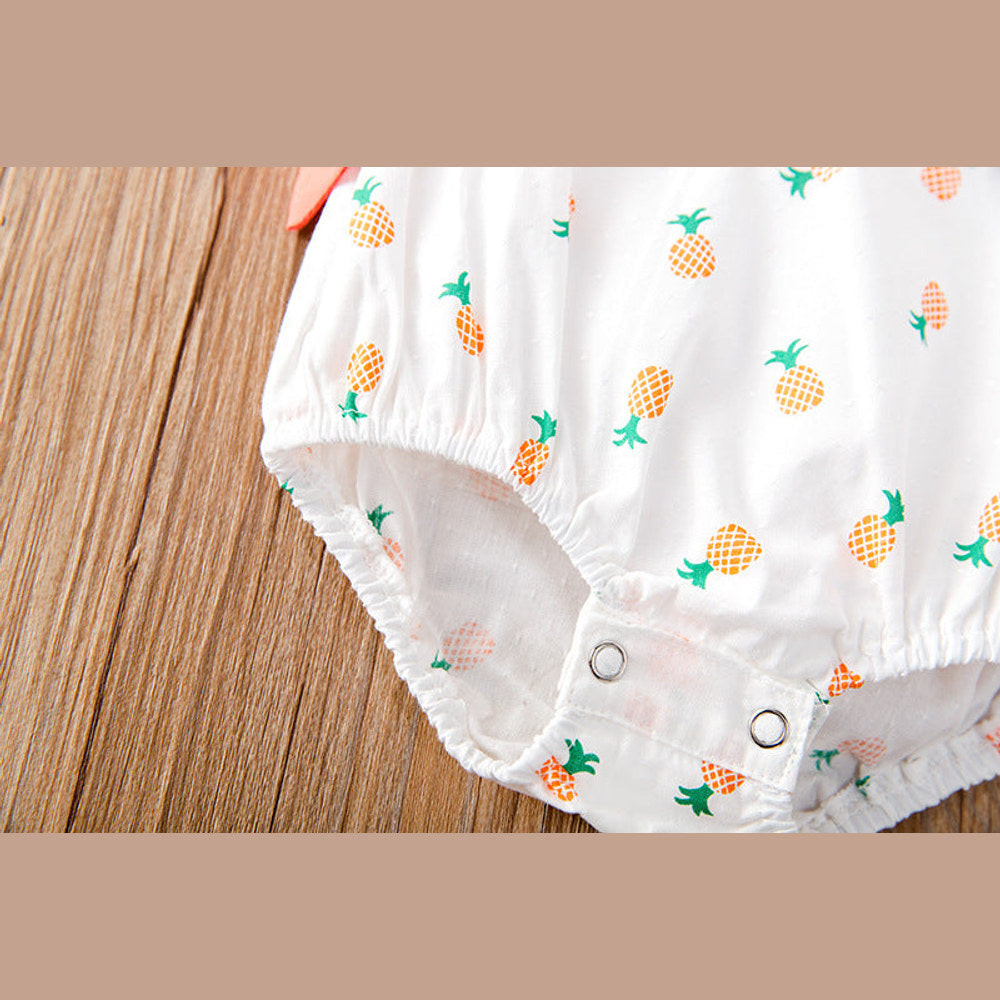 MyKids-USA® Baby Girl Fruit Print Drawstring Design Round Neck bodysuit