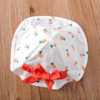 MyKids-USA® Baby Girl Fruit Print Drawstring Design Round Neck bodysuit