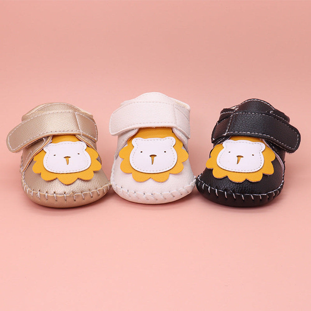 MyKids-USA® Baby Cartoon Bear Patched Pattern Soft Sole Toddler Shoes Indoor