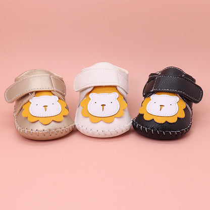 MyKids-USA® Baby Cartoon Bear Patched Pattern Soft Sole Toddler Shoes Indoor