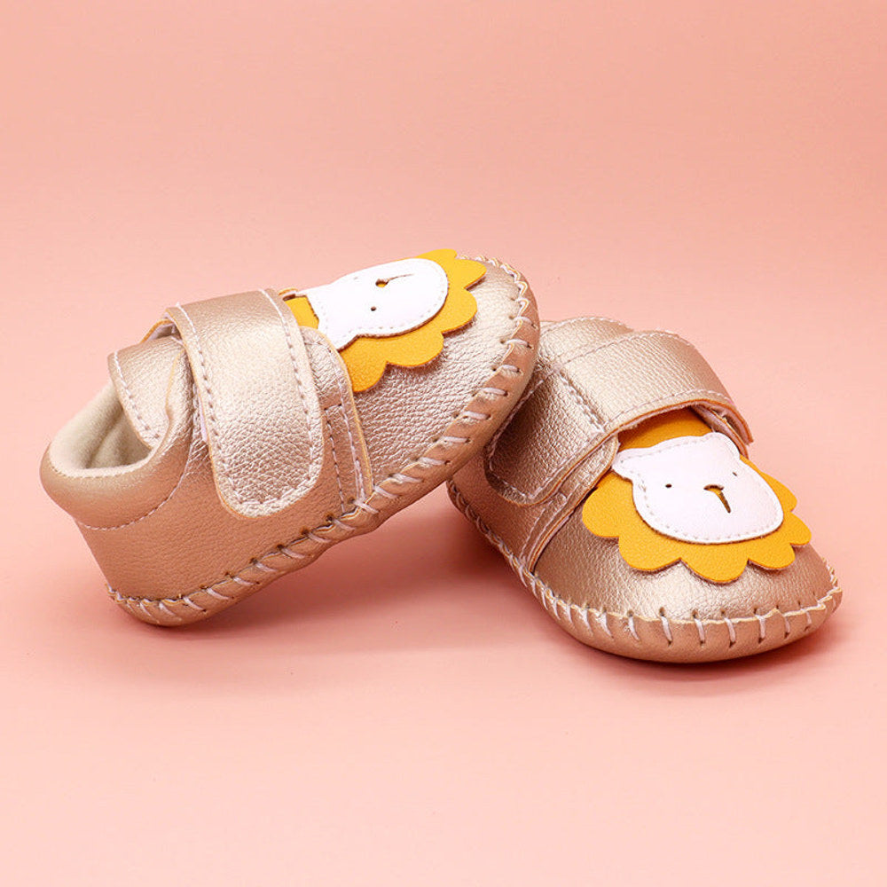 MyKids-USA® Baby Cartoon Bear Patched Pattern Soft Sole Toddler Shoes Indoor