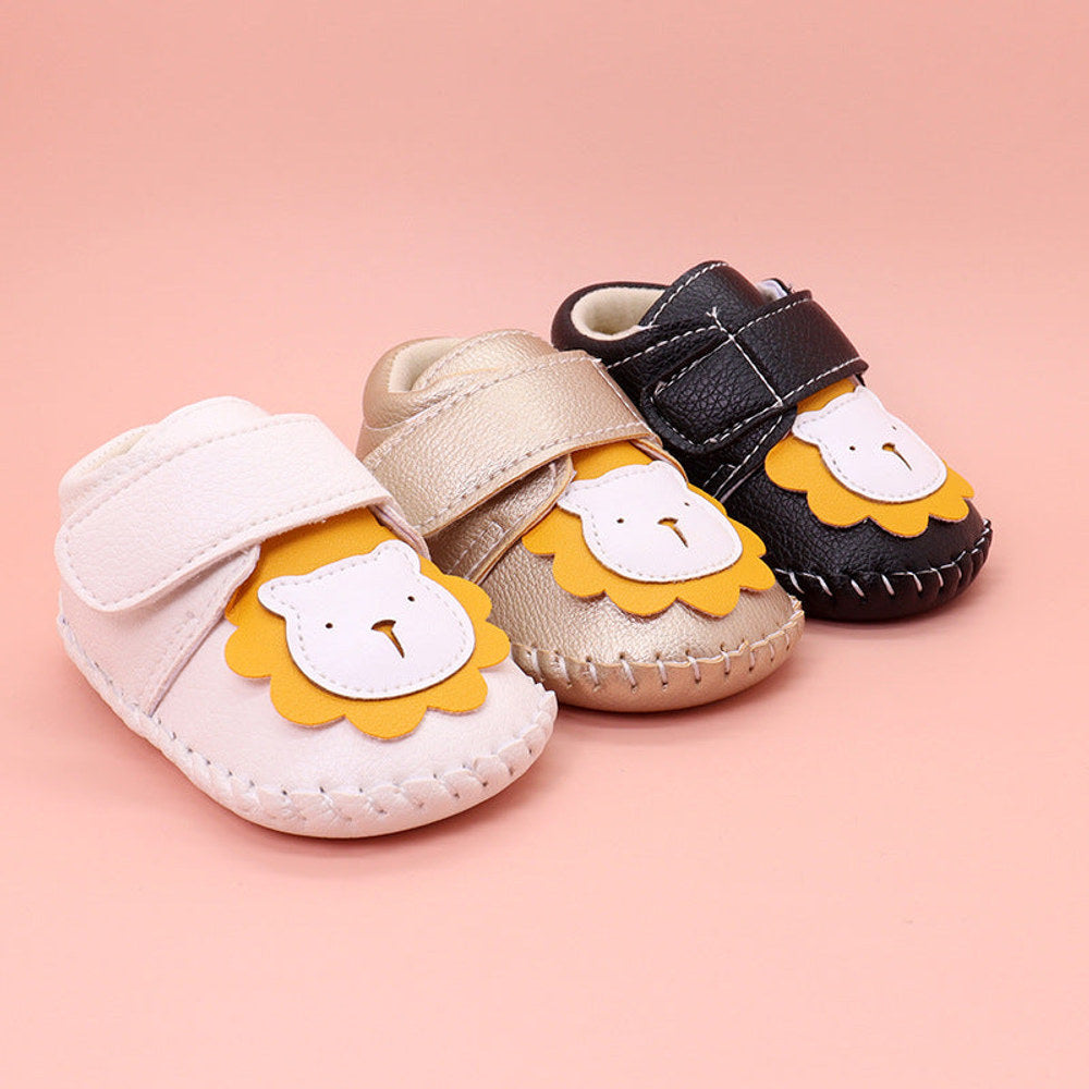 MyKids-USA® Baby Cartoon Bear Patched Pattern Soft Sole Toddler Shoes Indoor