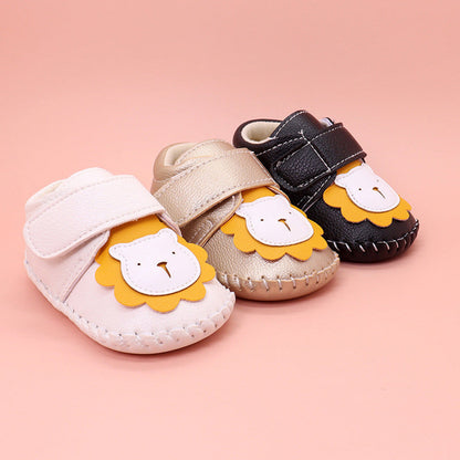 MyKids-USA® Baby Cartoon Bear Patched Pattern Soft Sole Toddler Shoes Indoor