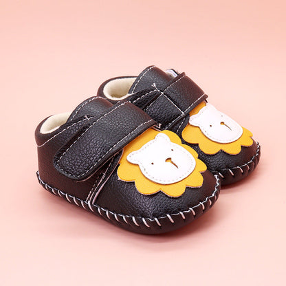 MyKids-USA® Baby Cartoon Bear Patched Pattern Soft Sole Toddler Shoes Indoor