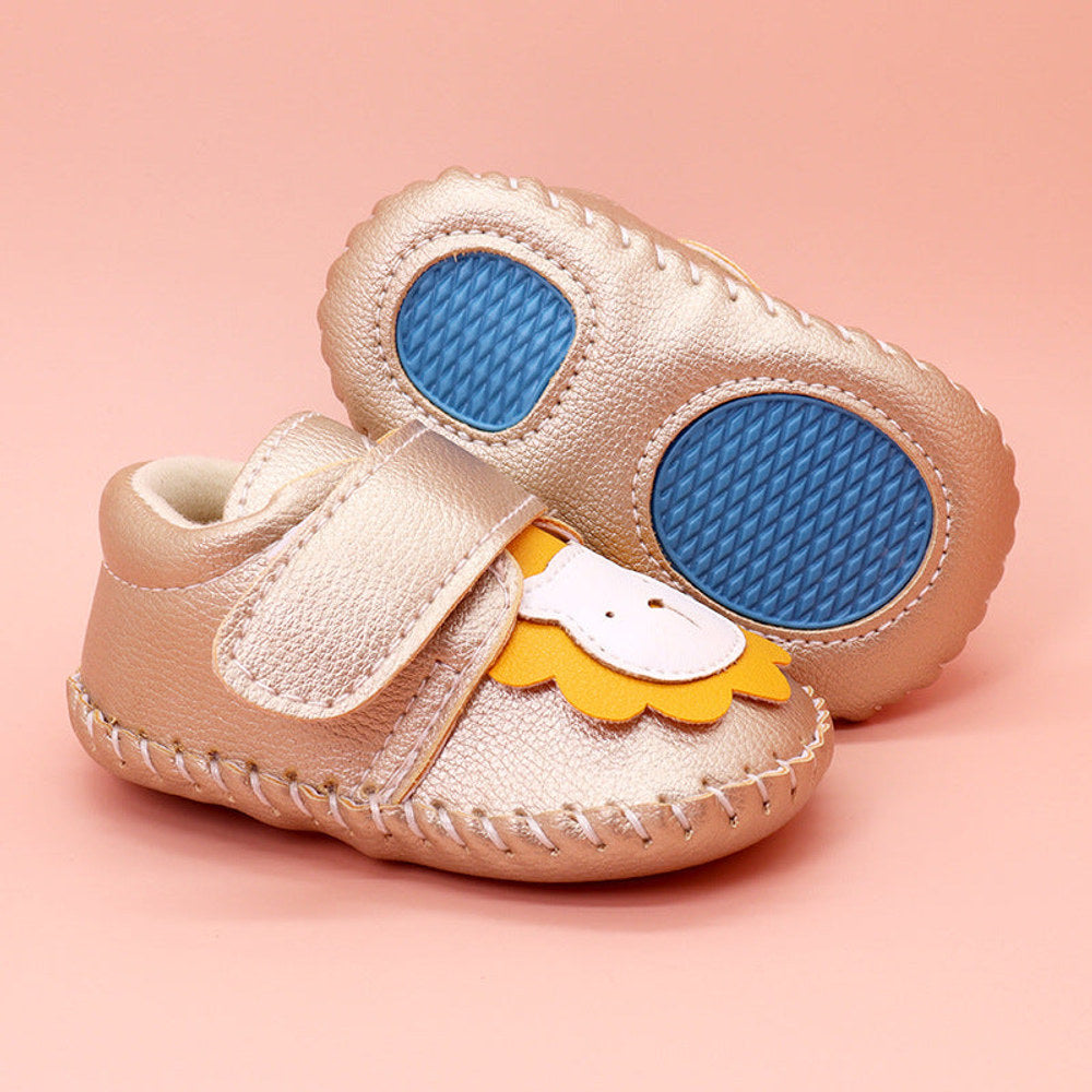 MyKids-USA® Baby Cartoon Bear Patched Pattern Soft Sole Toddler Shoes Indoor
