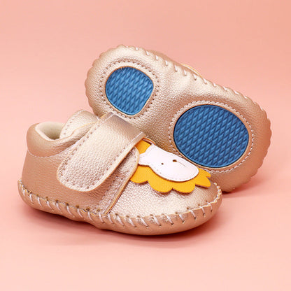MyKids-USA® Baby Cartoon Bear Patched Pattern Soft Sole Toddler Shoes Indoor