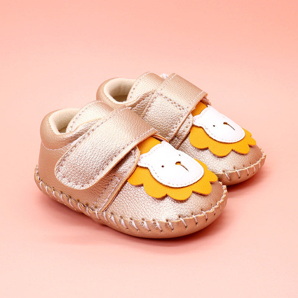 MyKids-USA® Baby Cartoon Bear Patched Pattern Soft Sole Toddler Shoes Indoor