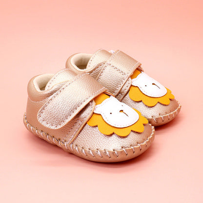 MyKids-USA® Baby Cartoon Bear Patched Pattern Soft Sole Toddler Shoes Indoor