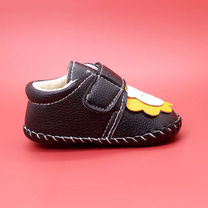 MyKids-USA® Baby Cartoon Bear Patched Pattern Soft Sole Toddler Shoes Indoor