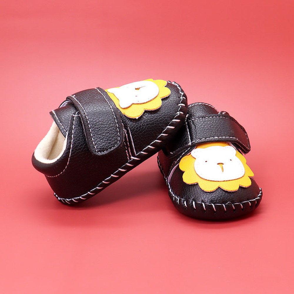 MyKids-USA® Baby Cartoon Bear Patched Pattern Soft Sole Toddler Shoes Indoor