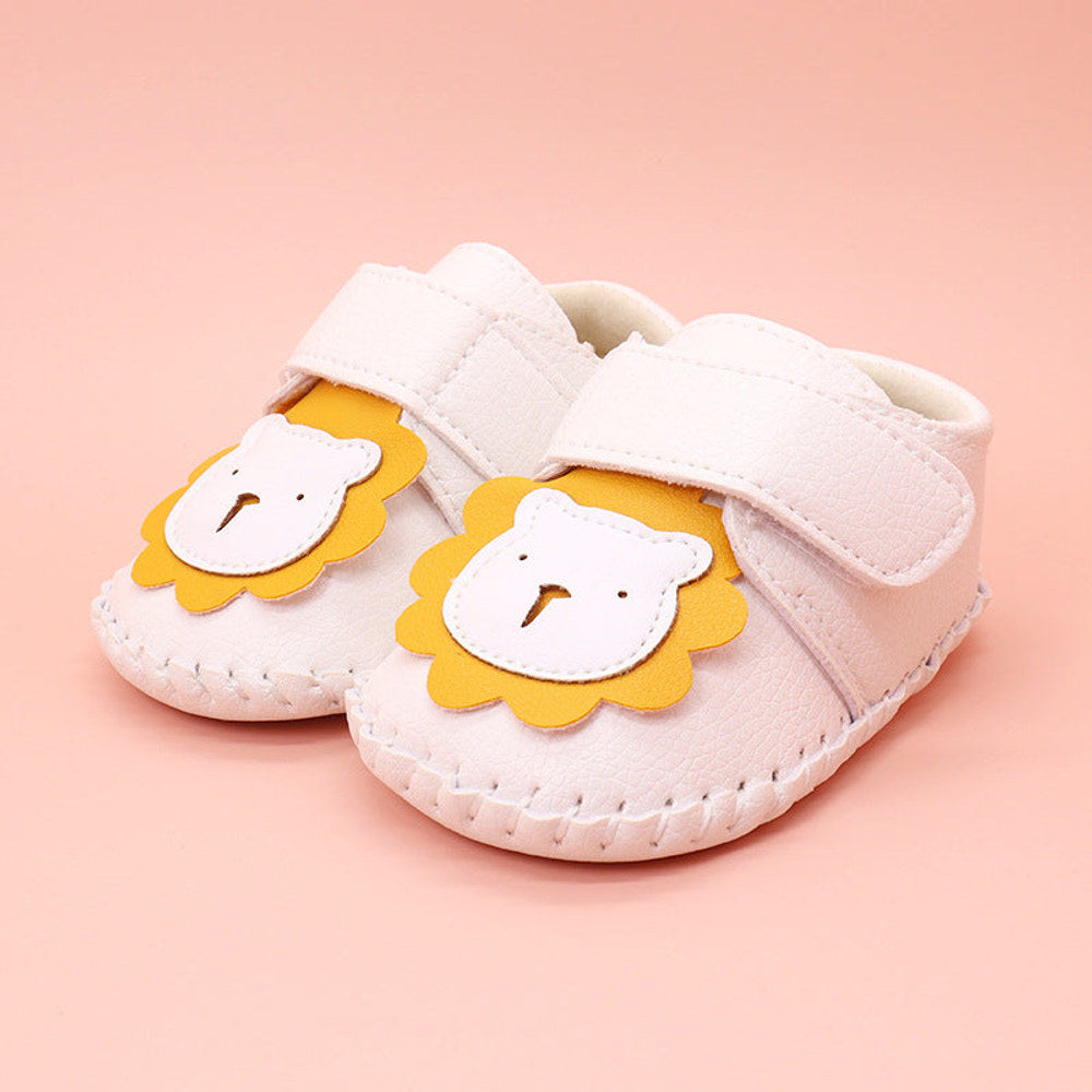 MyKids-USA® Baby Cartoon Bear Patched Pattern Soft Sole Toddler Shoes Indoor