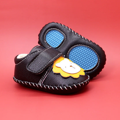 MyKids-USA® Baby Cartoon Bear Patched Pattern Soft Sole Toddler Shoes Indoor