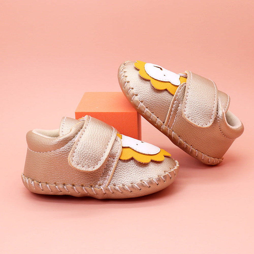 MyKids-USA® Baby Cartoon Bear Patched Pattern Soft Sole Toddler Shoes Indoor