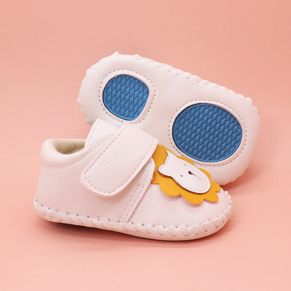 MyKids-USA® Baby Cartoon Bear Patched Pattern Soft Sole Toddler Shoes Indoor