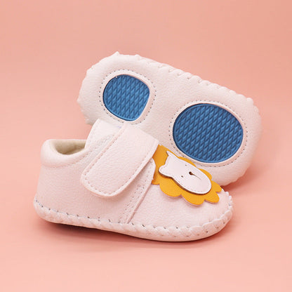 MyKids-USA® Baby Cartoon Bear Patched Pattern Soft Sole Toddler Shoes Indoor
