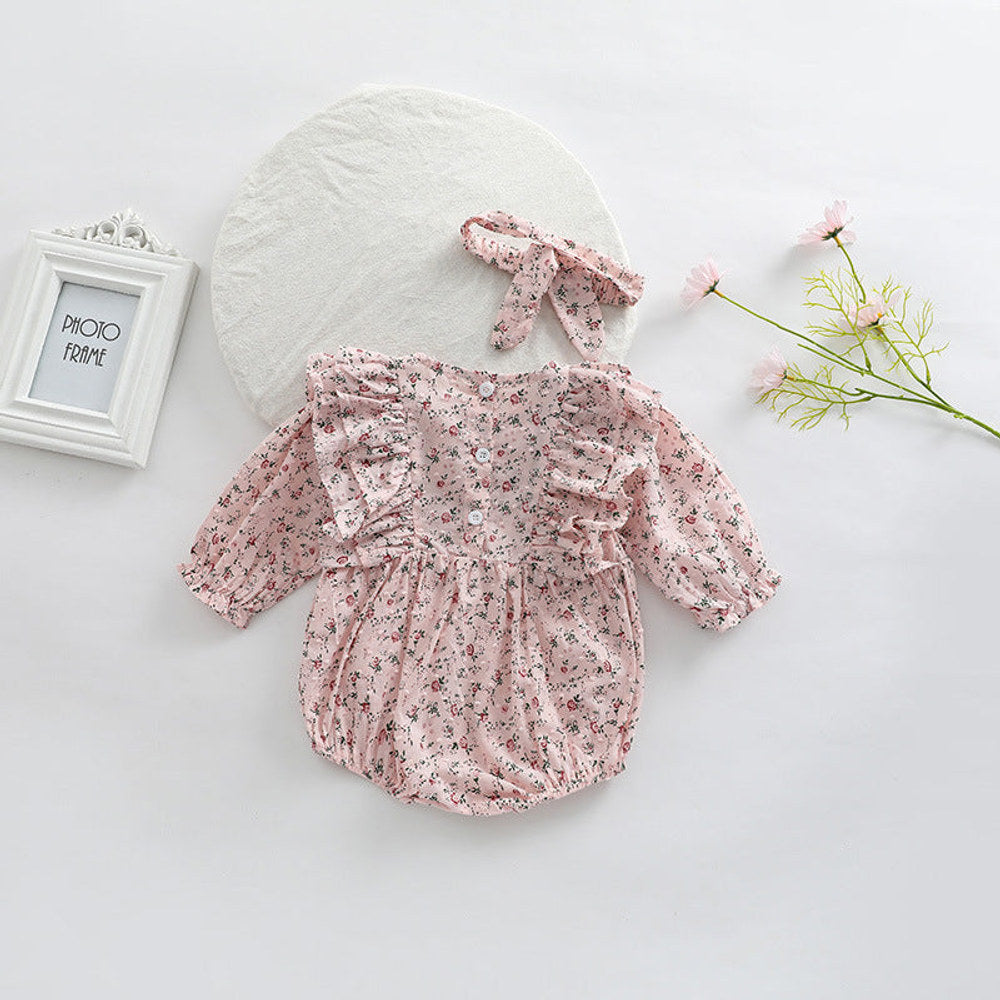 MyKids-USA® Baby Girl Ditsy Flower Pattern Long Sleeve Cute Bodysuit