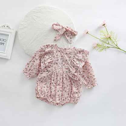 MyKids-USA® Baby Girl Ditsy Flower Pattern Long Sleeve Cute Bodysuit
