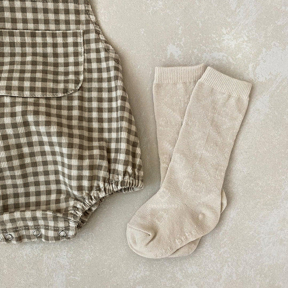 MyKids-USA® Baby Solid Color & Plaid Pattern Corduroy Fabric Strap Bodysuit