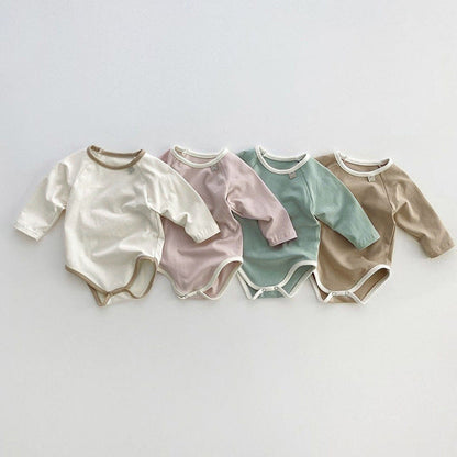 MyKids-USA® Baby Girl Solid Color Long Sleeves Soft Cotton Intimate Bodysuit