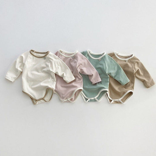 MyKids-USA® Baby Girl Solid Color Long Sleeves Soft Cotton Intimate Bodysuit