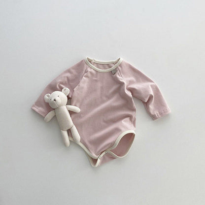 MyKids-USA® Baby Girl Solid Color Long Sleeves Soft Cotton Intimate Bodysuit