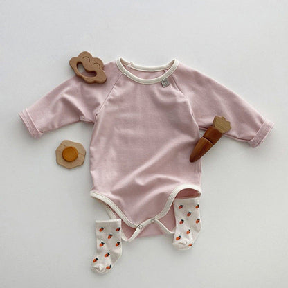 MyKids-USA® Baby Girl Solid Color Long Sleeves Soft Cotton Intimate Bodysuit