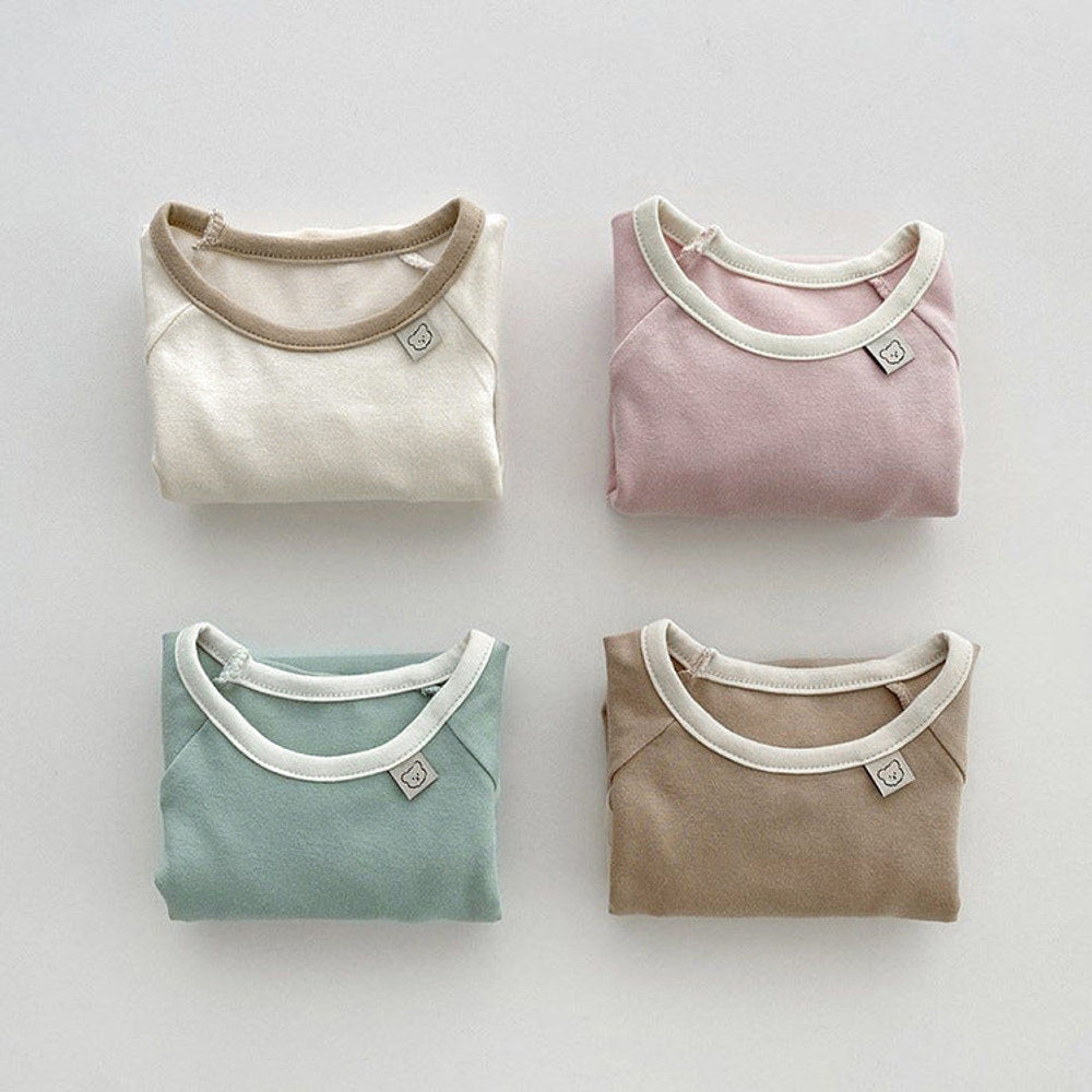 MyKids-USA® Baby Girl Solid Color Long Sleeves Soft Cotton Intimate Bodysuit
