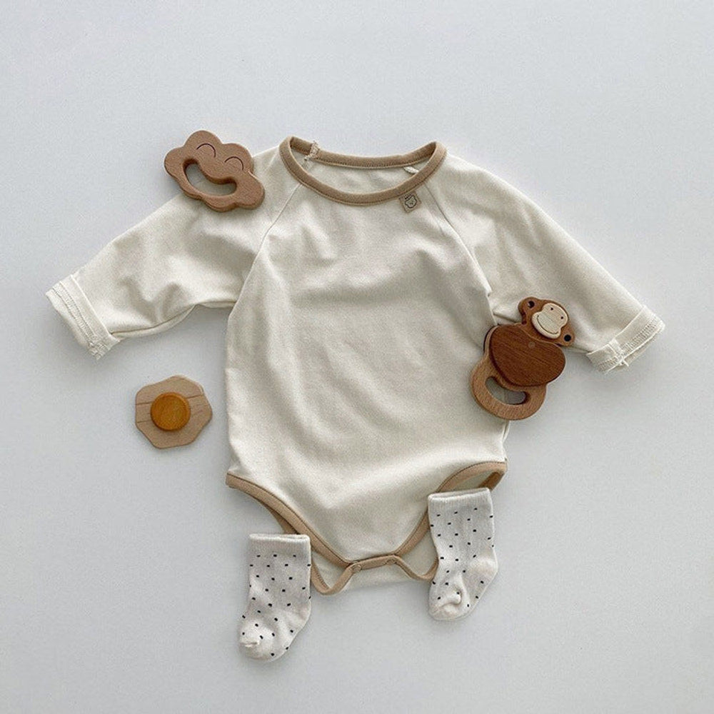 MyKids-USA® Baby Girl Solid Color Long Sleeves Soft Cotton Intimate Bodysuit