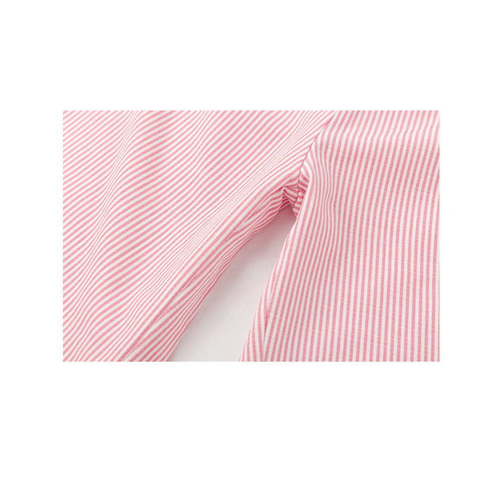 MyKids-USA® Girl Striped Pattern Tops Combo Bow Belt Pants One Pieces Sets