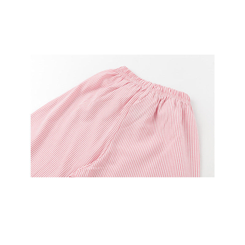 MyKids-USA® Girl Striped Pattern Tops Combo Bow Belt Pants One Pieces Sets
