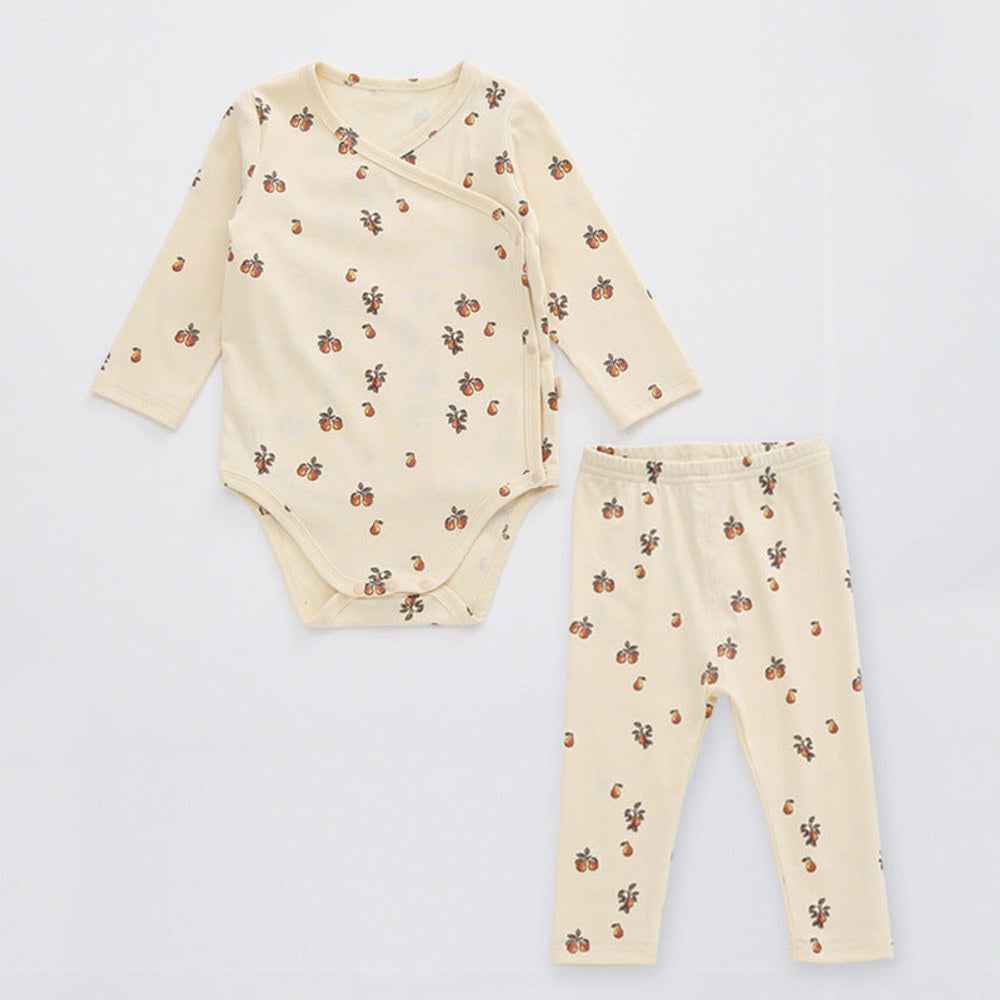 MyKids-USA® Baby Floral Print Pattern Side Buckle Design Cute Thin Style Air Conditional Clothes Sets