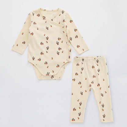 MyKids-USA® Baby Floral Print Pattern Side Buckle Design Cute Thin Style Air Conditional Clothes Sets
