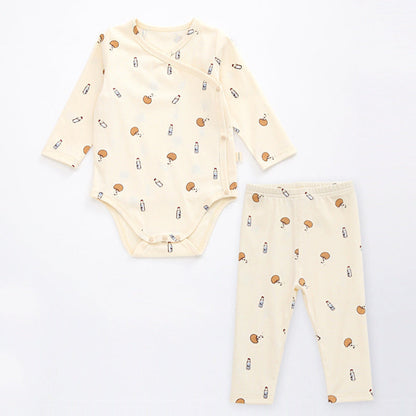 MyKids-USA® Baby Floral Print Pattern Side Buckle Design Cute Thin Style Air Conditional Clothes Sets