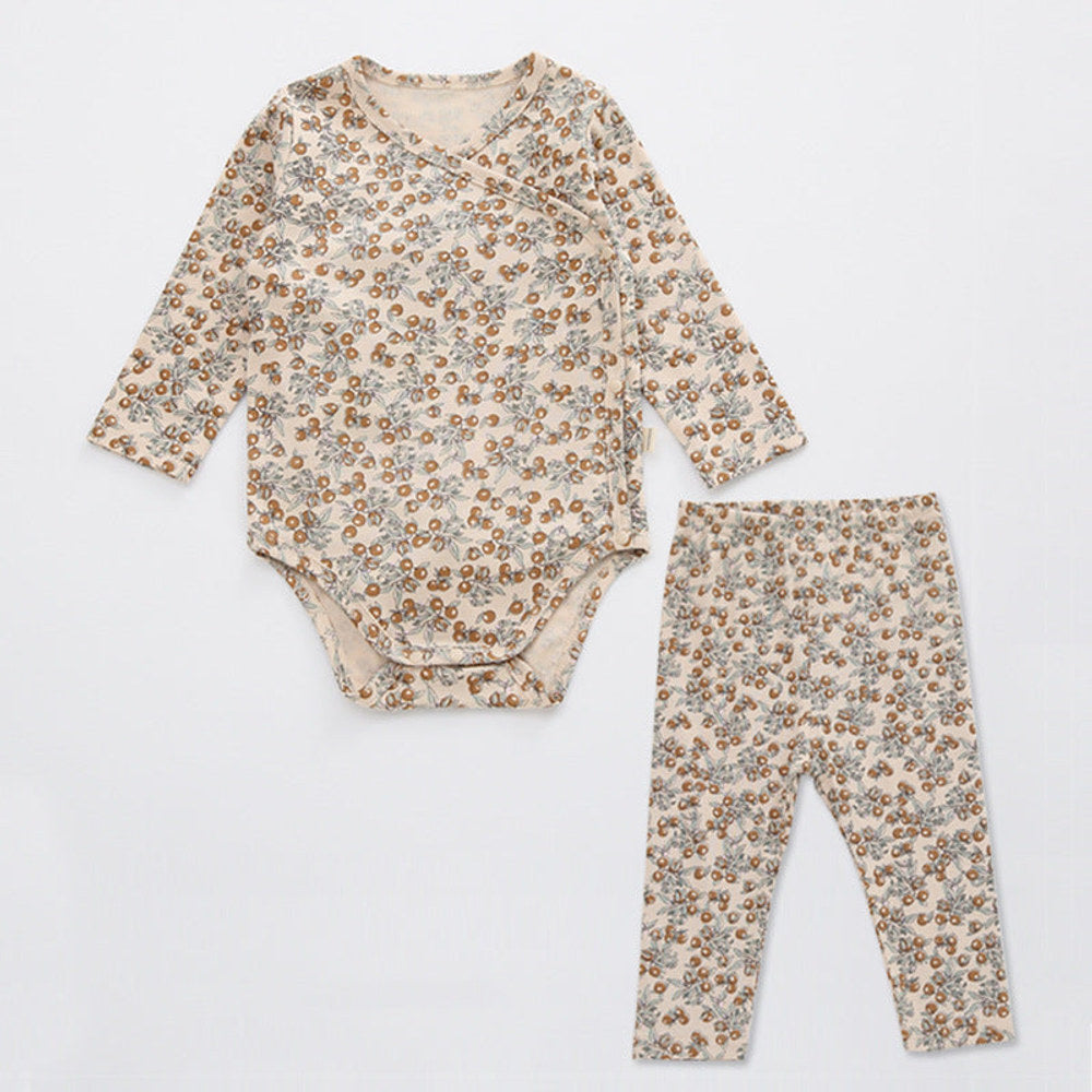 MyKids-USA® Baby Floral Print Pattern Side Buckle Design Cute Thin Style Air Conditional Clothes Sets