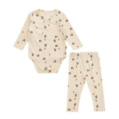 MyKids-USA® Baby Floral Print Pattern Side Buckle Design Cute Thin Style Air Conditional Clothes Sets
