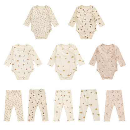 MyKids-USA® Baby Floral Print Pattern Side Buckle Design Cute Thin Style Air Conditional Clothes Sets