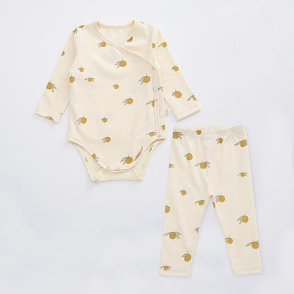 MyKids-USA® Baby Floral Print Pattern Side Buckle Design Cute Thin Style Air Conditional Clothes Sets