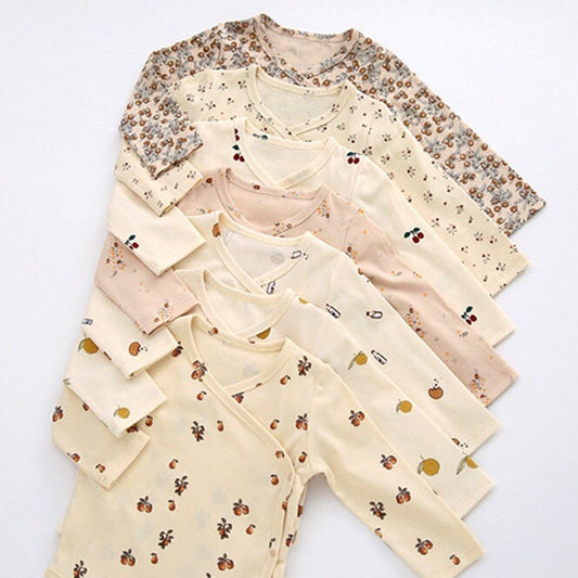 MyKids-USA® Baby Floral Print Pattern Side Buckle Design Cute Thin Style Air Conditional Clothes Sets