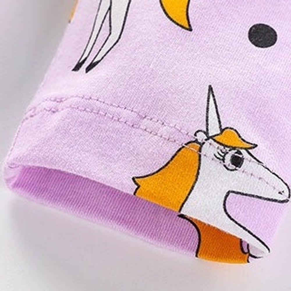 MyKids-USA® Baby Girl Unicorn Pattern Long Sleeves Style Dress In Wearing Outfits