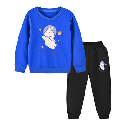 MyKids-USA® Baby Girl Cute Bunny Graphic Hoodie Combo Loose Trousers Soft Cotton Sets
