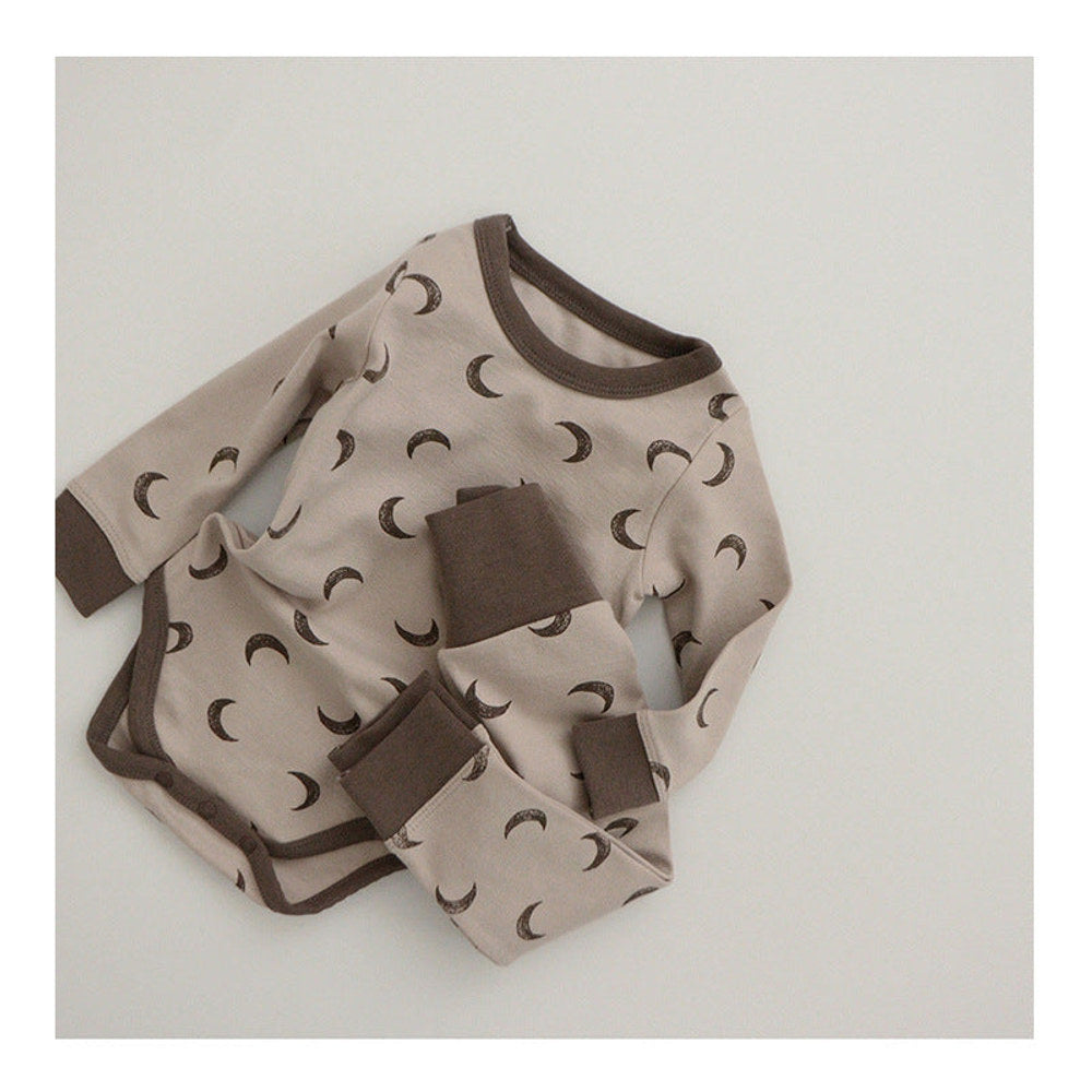MyKids-USA® Baby Star & Moon Graphic Cotton Bodysuit Combo Pants Thermal Underwear Sets