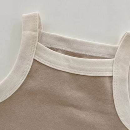 MyKids-USA® Baby Girl Solid Color Thin Style Pure Cotton Vest Combo Shorts  Sets Home Clothes