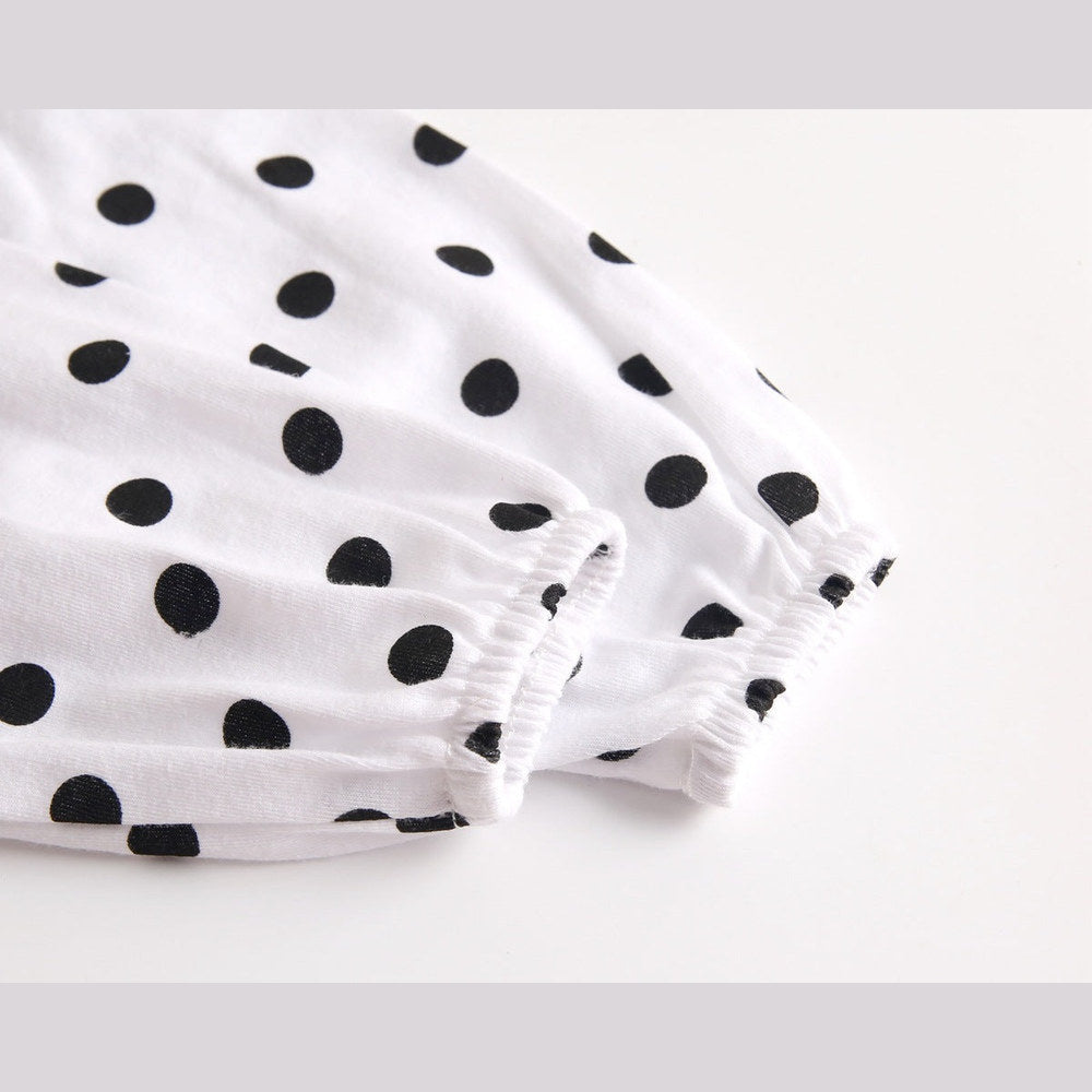 MyKids-USA® Baby Girl Polka Dot Graphic Long Sleeved Cute Bodysuit & Hats