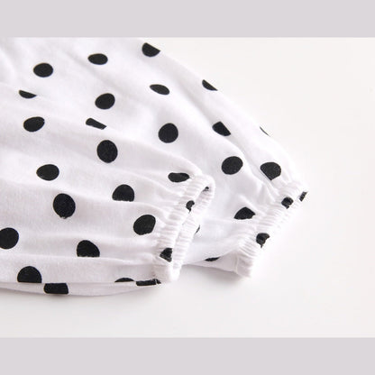 MyKids-USA® Baby Girl Polka Dot Graphic Long Sleeved Cute Bodysuit & Hats
