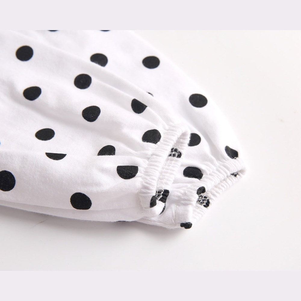 MyKids-USA® Baby Girl Polka Dot Graphic Long Sleeved Cute Bodysuit & Hats