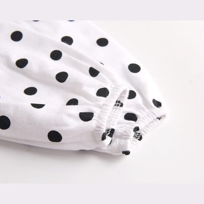 MyKids-USA® Baby Girl Polka Dot Graphic Long Sleeved Cute Bodysuit & Hats